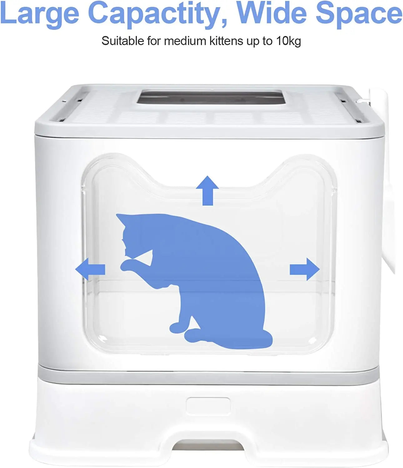 Cat Litter Tray Box with Scoop and Drawer