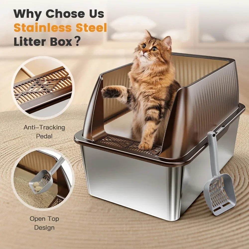 16” XL Stainless Steel Cat Litter Box