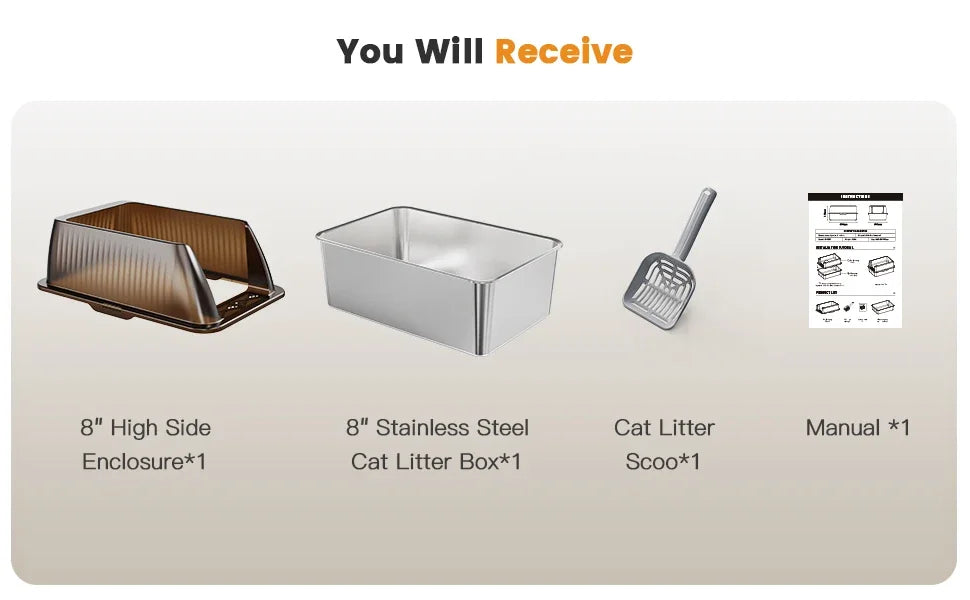 16” XL Stainless Steel Cat Litter Box