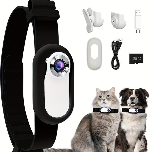Adjustable USB Rechargeable Pet Camera Collar - 1080P HD,