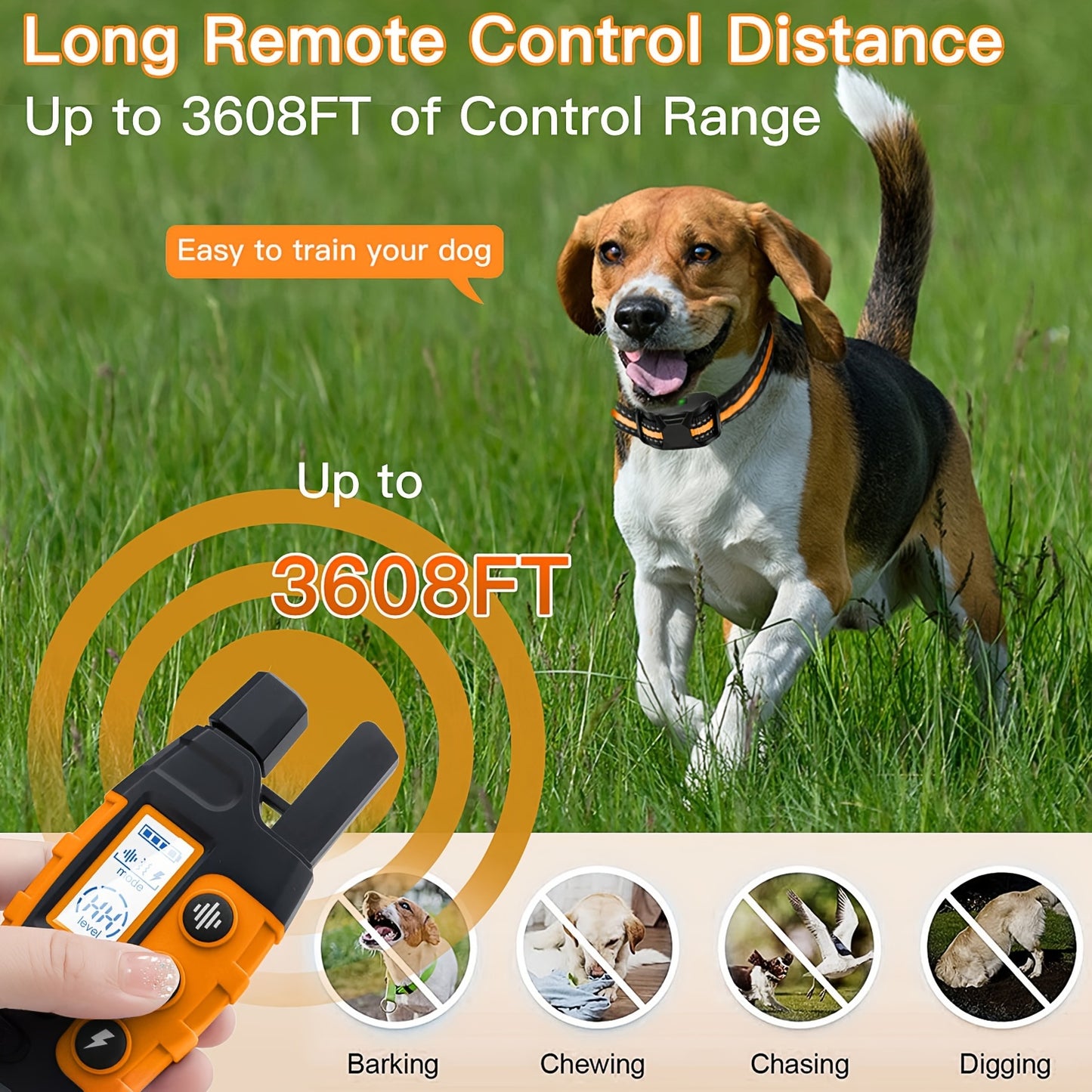 3300Ft Waterproof Electric Training Collar